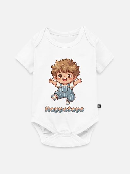 Plattdüütsch Edition: Hoppetopps (m) - Baby Premium Kurzarmbody - Weiß