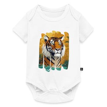 Tirage de Tigre de la Jungle - Body à manches courtes Premium Bébé - blanc - Devant