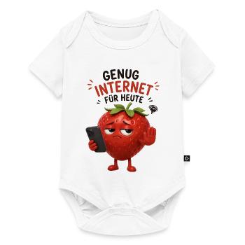 Erdbeere Internet-Auszeit Cartoon - Baby Premium Kurzarmbody - Weiß - Vorne