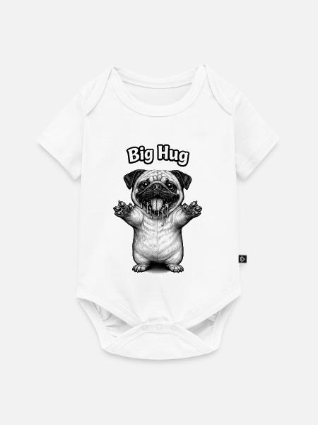 Hund Mops Umarmung - Baby Premium Kurzarmbody - Weiß