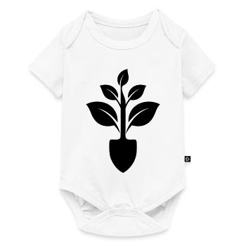 Gardener shovel and plant - Baby Premium short-sleeve bodysuit - white - Front