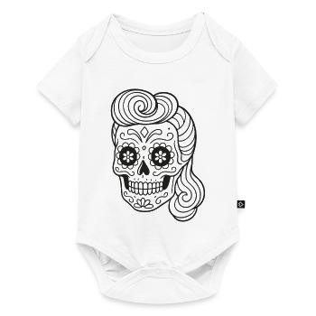 Page de coloriage Totenkopf_Rockabilly coiffure mexicaine - Body à manches courtes Premium Bébé - blanc - Devant