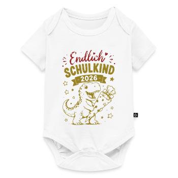 Endlich Schulkind 2026 Dino - Baby Premium Kurzarmbody - Weiß - Vorne