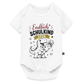 Endlich Schulkind 2026 Dino - Baby Premium Kurzarmbody - Weiß - Vorne