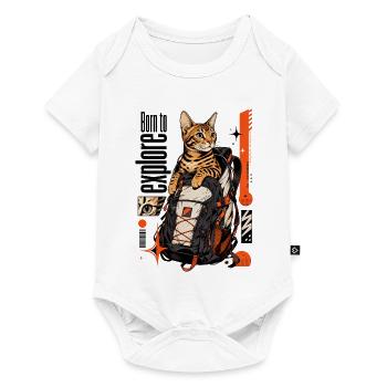 Born to Explore – Adventure Bengal Cat - Baby Premium short-sleeve bodysuit - white - Front
