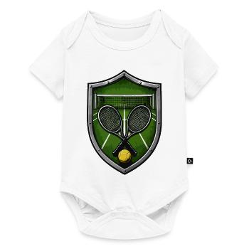 Tennis Shield with Rackets - Baby Premium short-sleeve bodysuit - white - Front
