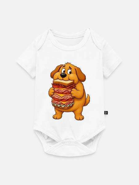 Golden Retriever Sandwich-Dieb - Baby Premium Kurzarmbody - Weiß