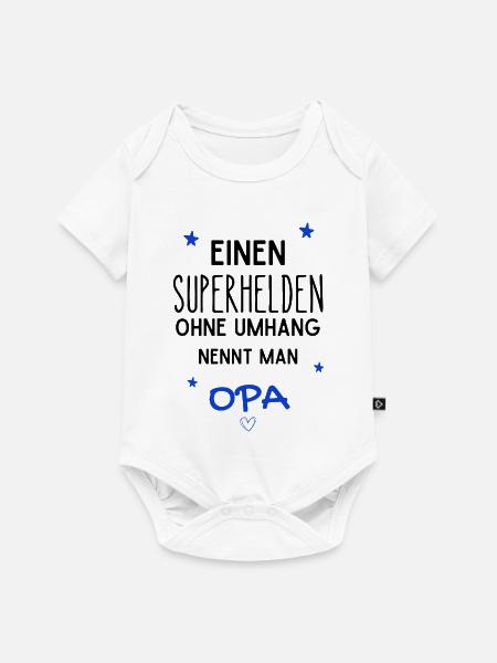 Opa Superheld ohne Umhang - Baby Premium Kurzarmbody - Weiß