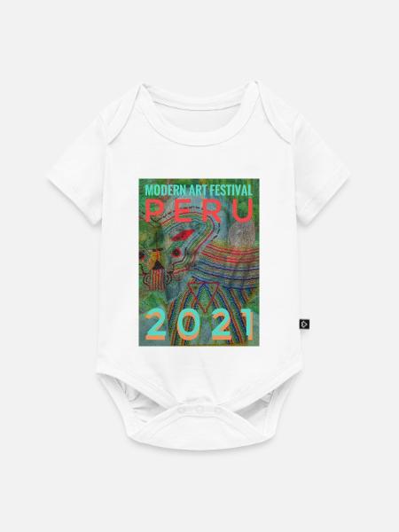 Peru Beadwork Kunstfestival 2021 - Baby Premium Kurzarmbody - Weiß