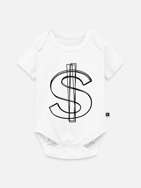 Dollarzeichen handgezeichnet - Baby Premium Kurzarmbody - Weiß