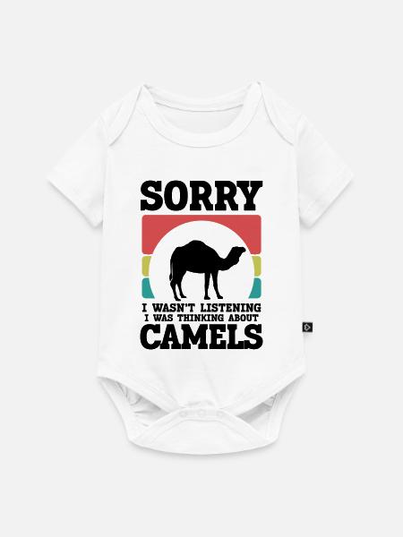 Kamel Spruch Retro - Baby Premium Kurzarmbody - Weiß