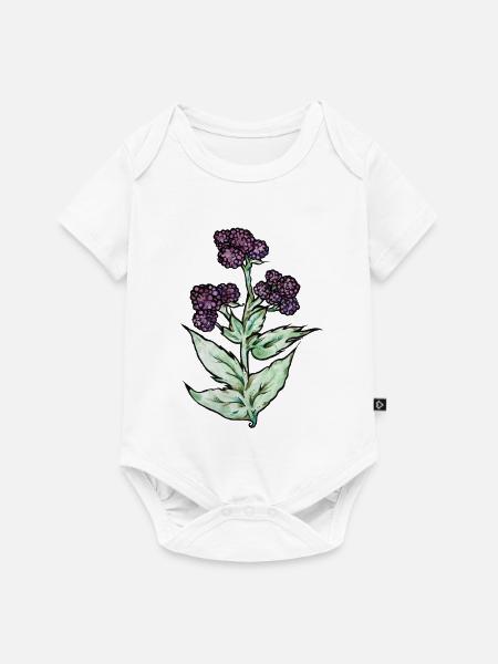 Purple Bloom Botanicals - Baby Premium Kurzarmbody - Weiß