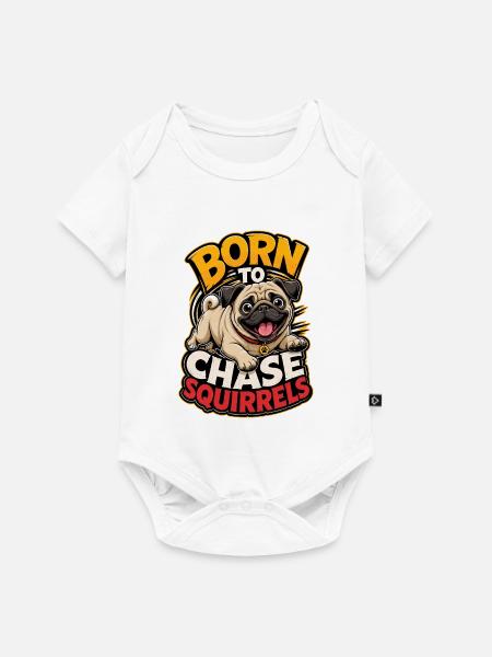 Mops - Baby Premium Kurzarmbody - Weiß