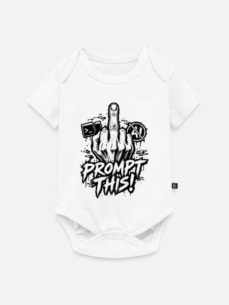 Ironie: Prompt – Anti-KI-Chat – Mittelfinger - Baby Premium Kurzarmbody - Weiß