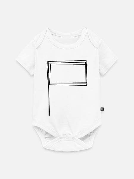Eckfahne handgezeichnet - Baby Premium Kurzarmbody - Weiß