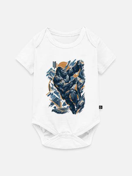 Abstrakt Gorilla Bouldern – Modernes Design - Baby Premium Kurzarmbody - Weiß