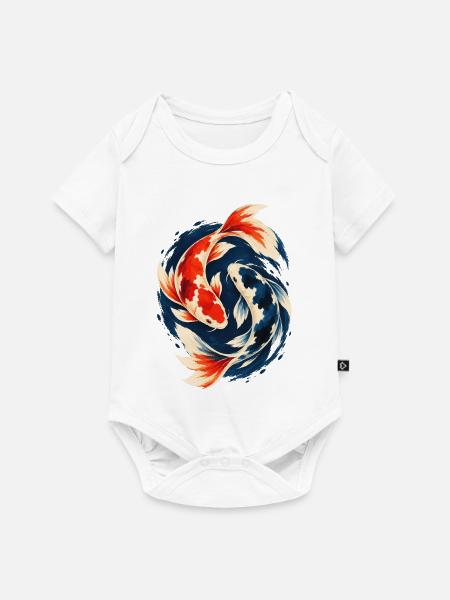 Koi Karpfen Japanischer Zierfisch - Baby Premium Kurzarmbody - Weiß