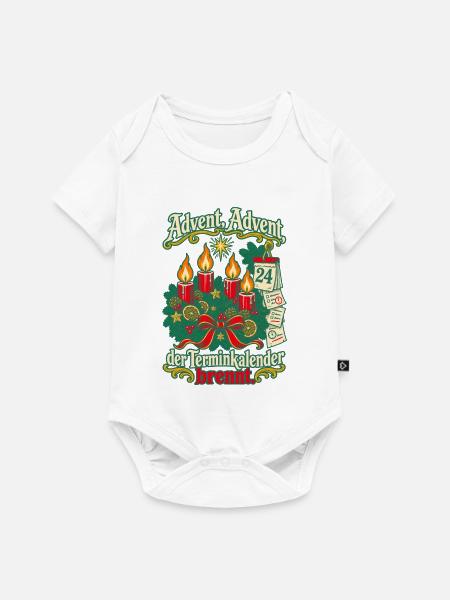 Advent Advent Terminkalender brennt - Baby Premium Kurzarmbody - Weiß