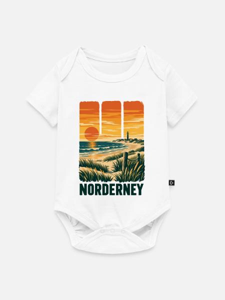 Norderney Sonnenuntergang - Baby Premium Kurzarmbody - Weiß
