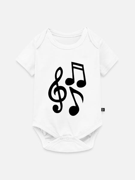 Musiknoten - Baby Premium Kurzarmbody - Weiß