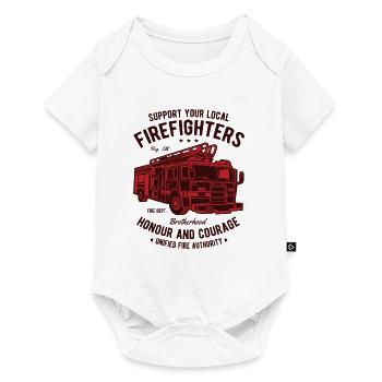 Fire Fighters Truck Honour And Courage - Baby Premium Kurzarmbody - Weiß - Vorne