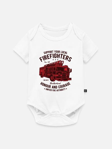 Fire Fighters Truck Honour And Courage - Baby Premium Kurzarmbody - Weiß