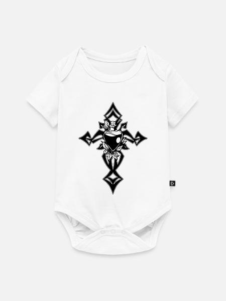 Gotisches Kreuz - Baby Premium Kurzarmbody - Weiß
