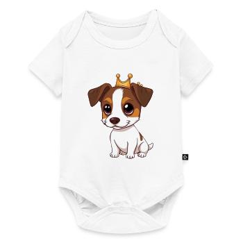 Jack Russell Terrier Chien avec Couronne - Body à manches courtes Premium Bébé - blanc - Devant