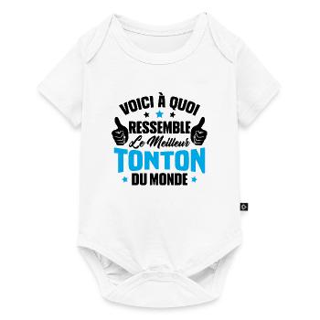 Voici à Quoi Ressemble le Meilleur Tonton du Monde - Body à manches courtes Premium Bébé - blanc - Devant