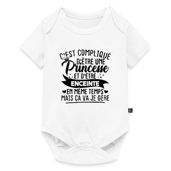 Une princesse et d'être enceinte - Body à manches courtes Premium Bébé - blanc - Devant