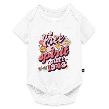 80 Year Old Vintage Birthday Born in 1943 - Baby Premium short-sleeve bodysuit - white - Front