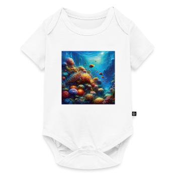 Living Coral Reef Aquarium Underwater Art - Baby Premium short-sleeve bodysuit - white - Front
