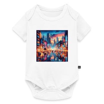 Neo Tokyo at night, metropolis, Japan, big city - Baby Premium short-sleeve bodysuit - white - Front