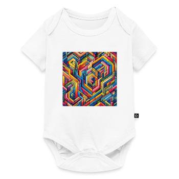 Labyrinthe coloré Art géométrique du labyrinthe - Body à manches courtes Premium Bébé - blanc - Devant