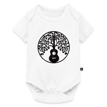 Ukulele tree mandala schwarz - Baby Premium Kurzarmbody - Weiß - Vorne