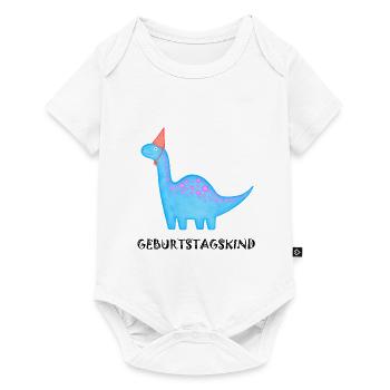 Anniversaire Garçon Brachiosaure Dino Anniversaire - Body à manches courtes Premium Bébé - blanc - Devant