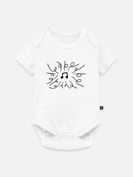 Note mit Streifen - Baby Premium Kurzarmbody - Weiß