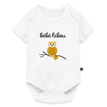 Body bébé bébé hibou idée cadeau - Body à manches courtes Premium Bébé - blanc - Devant