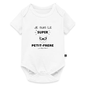 T shirt enfant body bébé garçon super petit frère - Body à manches courtes Premium Bébé - blanc - Devant