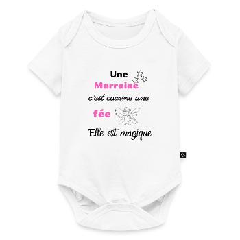T shirt enfant body bébé marraine fée magique - Body à manches courtes Premium Bébé - blanc - Devant