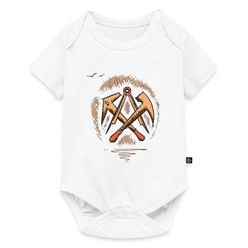 Roofer guild sign, hand-drawn. Drawing - Baby Premium short-sleeve bodysuit - white - Front