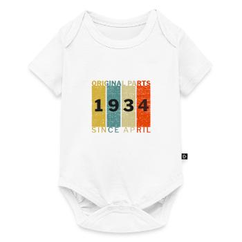Né en avril 1934 Drôle d’anniversaire Retro Citation - Body à manches courtes Premium Bébé - blanc - Devant