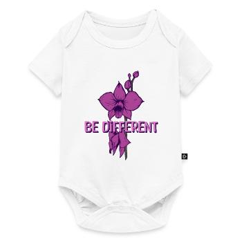 BE DIFFERENT - Orchid Flower Love Positivity - Baby Premium short-sleeve bodysuit - white - Front