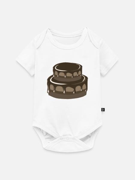 torte schokolade - Baby Premium Kurzarmbody - Weiß