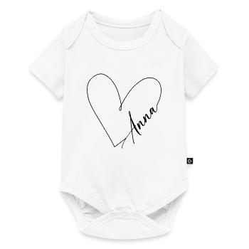 Anna Name Heart Line - Baby Premium short-sleeve bodysuit - white - Front