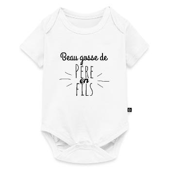 T shirt enfant body bébé beau gosse père fils papa - Body à manches courtes Premium Bébé - blanc - Devant