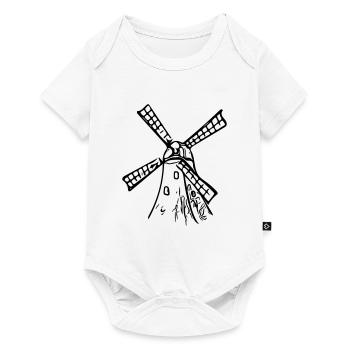 Moulin à vent vintage classique - Body à manches courtes Premium Bébé - blanc - Devant