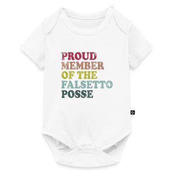 Fier membre du Falsetto Posse - rétro sombre - Body à manches courtes Premium Bébé - blanc - Devant