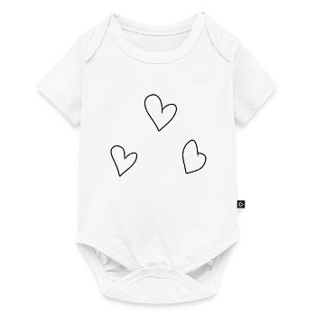 Three Hearts Heart Love - Baby Premium short-sleeve bodysuit - white - Front