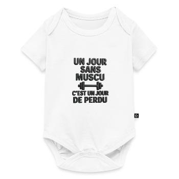 Un jour sans muscu musculation humour Sport - Body à manches courtes Premium Bébé - blanc - Devant